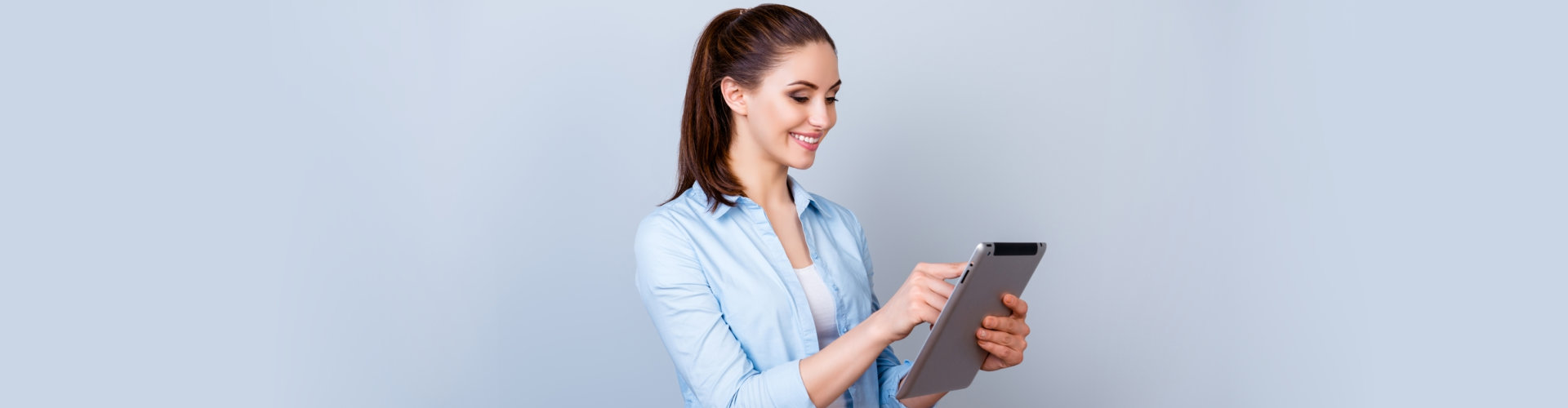 woman using a tablet device